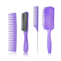 Professional set of modern single color hair brushes 4 pieces Tegan