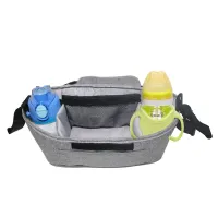 Practical organizational stroller bag with waterproof diaper pocket and bottle holder