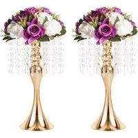 2ks, zlaté/strieborné ozdobné vázy, 33,02 cm krištáľový stojan na kvety, svadobné dekorácie na stoly, vysoko kovové kvetinové držiaky na svadby, akcie, recepcia, narodeniny, domáce dekorácie