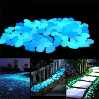 100 pcs Pierre lumineuse pour jardin, allée, aquarium ou terrarium