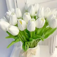 10 pièces de Tulipes Artificielles Premium, Bouquet avec Toucher Réaliste, Décoration pour Mariages