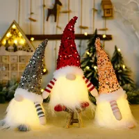 Décoration de Noël LED Gnome Poupée Sequin Lampe de Nuit pour la Maison