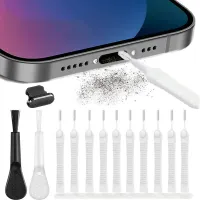 Set of 13 tools for cleaning cell phone speakers