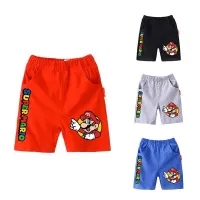 Trendy children's shorts printed with the popular animated film Super Mario