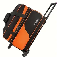 Bowling ball bag, 2-seater, with wheels, padded, with timer