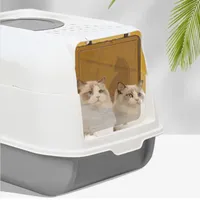 Toaletă pentru pisici anti-urinare și parfumată - complet închisă