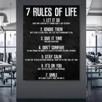 Tablou motivational - 7 reguli de viață