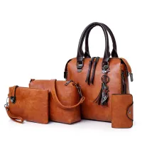 Set of quality leatherette stylish handbags