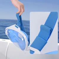 Mască panoramică pentru snorkeling cu vizibilitate 180° pe față întreagă