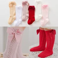 Girls cute crocheted socks with bow