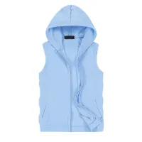 Gilet con cappuccio da uomo alla moda, moderno e trendy, monocromatico - altri colori