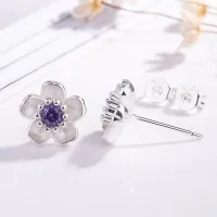 Boucles d'oreilles florales en pierre pour femmes