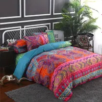 3-part boho sheets for duvet and pillows with stripe pattern - bohemian style