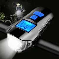 Lumină LED rezistentă la apă pentru bicicletă cu USB, tachometru și clopot electric
