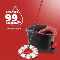 Replacement head for rotary mop - 40% improved cleaning performance, easy to squeeze in the 1-battery system