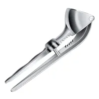 Multifunctional garlic press, filler and juicer with stainless steel surface