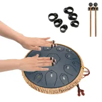 13 Tambură cu limbă de oțel cheia F Hanplate Instrument de percuție - Ideal pentru educație muzicală, concerte, vindecare spirituală, yoga și meditație