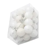 Boules de Noël blanches 24 pcs