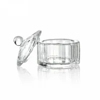 Luxury glass container for acrylic - stylish cut appearance, transparent material