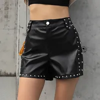 Women's leather shorts with studs Becca