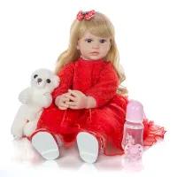 Realistic doll girl with accessories