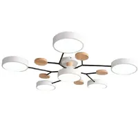 Plafonnier LED avec 3 couleurs différentes 48 W - Luminaire moderne avec 6 lumières LED en forme de cercle - Lustre minimaliste dimmable 66 x 17 cm