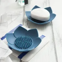 Mydlo silikónová tácka v tvare lotosu s odvodnenie do kúpeľne