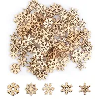 Wooden Christmas snowflakes 50 pcs