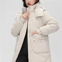 Warm hot park for women with long sleeve, oversized, long casual jacket with hood