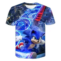 Tricou cool cu mânecă scurtă pentru băieți cu imprimeu Sonic
