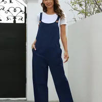 Pantaloni lungi retro casual europeni și americani cu salopetă