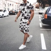 Férfi divatos kétrészes nyári készlet - Póló + rövidnadrág