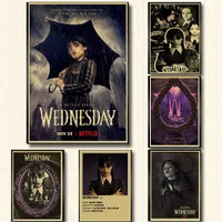 Trendy poster with motifs of the series Wednesday