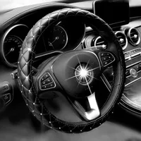 Steering wheel cover with rhinestones