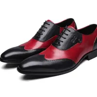 Luxus férfi cipők - Fekete és piros