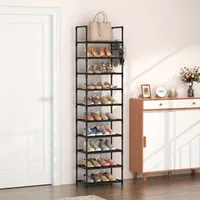 Stylish tall and narrow shoe rack - 10 tiers - economical shoe rack