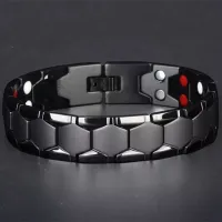 Stylish magnetic tourmaline stainless steel bracelet
