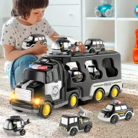 5 in 1 police and fire trucks - Christmas and birthday gifts with light and sound