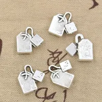 15 pieces of 'Tea Bag' pendants - for own jewelry production in silver color