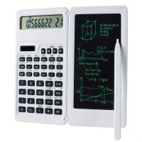 Foldable Scientific Calculator 10 Cifer With Note Block: Double Powering Solar & Battery