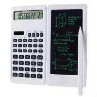 Calculator Științific Pliabil cu 10 Cifre și Bloc de Notițe: Dublă Alimentare Solară & Baterie