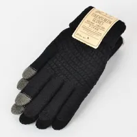 Knitted gloves with touch fingers