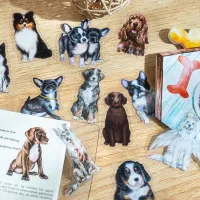 Trendek dekoratív aranyos matricák naplók és notebookok egy téma a kutyák 30 db
