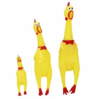 Squeaky rubber chicken for dogs