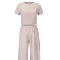 Short Sleeve T-Shirt and Pants Two Piece Ladies Suit