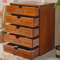 Wooden five-storey retro storage box