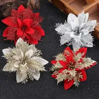 Christmas Sparkling Artificial Flowers for Trees