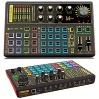 Professional Audio Mixer K300: Sound card and interface with DJ effects, voice converter and LED backlight