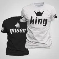 Tricouri pentru cupluri cu coroana Queen și King