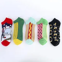 5 pairs of creative and colored ankle socks in size 38-46
